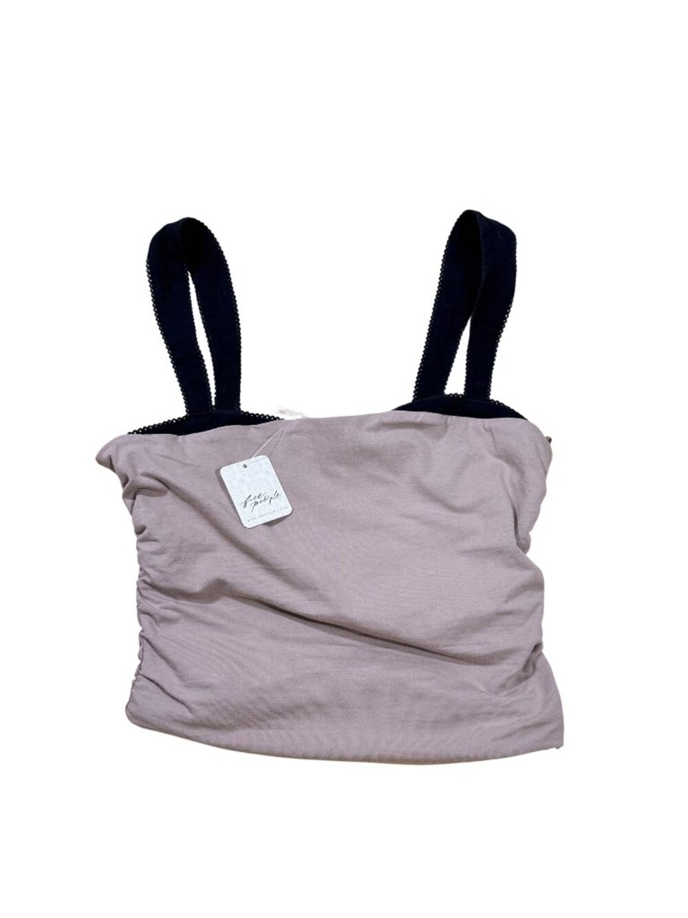 NWT Free People Women Mauve Ruched Crop Tank Top Stretch Cami Size S